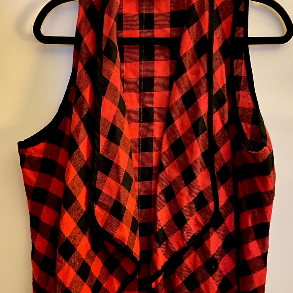 Buffalo plaid sleeveless vest